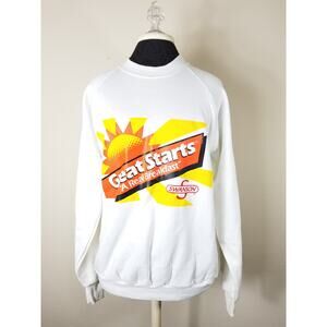 Jerzees Swanson Women's Sweatshirt Sweater Pullover Large Made in USA White Vtg